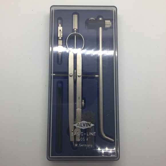 Vintage Alvin Basic-Bow Beam Comb Compass, 505V, Made In Germany 5 pc. - Picture 3 of 8